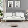 NicBex 66.1 Inch PVC Convertible Folding Futon Sofa Bed with Armrest for Living Room,Office,Apartment,Bedroom - 2 of 4