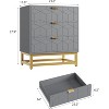 3-Drawer Wood Dresser w/Gold-Tone Handles - Bedroom Storage Chest for Closet & Nightstand Use - 2 of 4