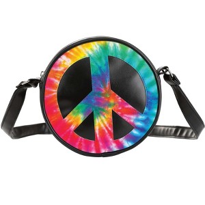 HalloweenCostumes.com  Women Women's Peace Sign Hipster Purse, Black/Blue/Red - 1 of 4