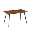 HDZNVF S Shape Irregular MDF Dining Table Metal Legs Wood Design Table Top - 2 of 4