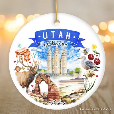 Artistic Utah State Themes and Landmarks Christmas Ornament| OrnamentallyYou