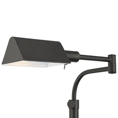 Classic Dark Bronze Adjustable Pharmacy Floor Lamp with Swing Arm