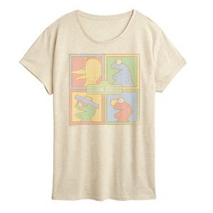 Women's - Sesame Street - Sesame Tonal Squares Short Sleeve Graphic T-Shirt - 1 of 4