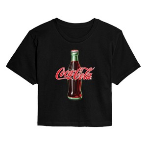 Women's - Coca-cola - Coke Bottle Logo Cropped Graphic T-Shirt - 1 of 4