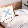 Deny Designs Standard April Lane Art Block Blue Monogram X Microfiber Printed Pillow Sham - 2 of 3