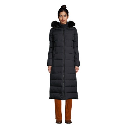 Lands' End Women's Tall Down Maxi Winter Coat - Medium Tall - Black ...