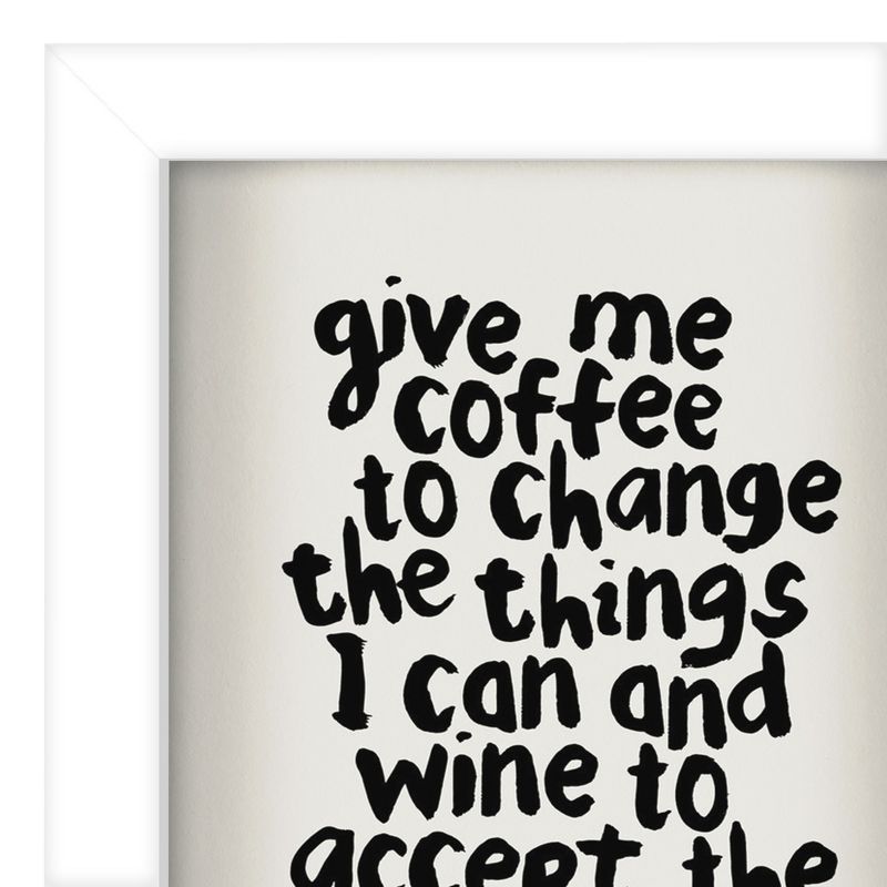 Americanflat Minimalist Motivational Give Me Coffee To Change The Things I Can And Wine By Motivated Type Shadow Box Framed Wall Art, 4 of 10