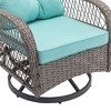 CAVINAS Outdoor Chairs Set, Outdoor Swivel Chairs with Glass Coffee Table, Patio Sectional Furniture Set for Backyard, Garden - 3 of 4