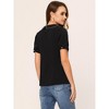 INSPIRE CHIC Women's Summer Peter Pan Collar Contrast Trim Puff Short Sleeve Blouse - 4 of 4
