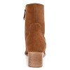Journee Signature Womens Genuine Leather Airly Almond Toe Stacked Ankle Booties - 3 of 4