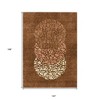 Orange Terra Cotta And Ivory Abstract Washable Indoor Outdoor Area Rug - 3 of 4