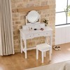 VYNXARIA Space-Saving Compact Makeup Vanity Table with Reversible Mirror - Complete Dressing Table Set with Stool,Perfect for Small Spaces,White - 3 of 4