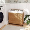 Costway Laundry Hamper w/Wheels & Lid, 125L 3-Section Clothes Hamper w/2 Liner Bags - 2 of 4