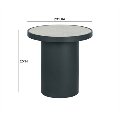 Nautilus Antique Silver Mirrored Round Side Table