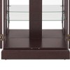 SpassWay 71"H Lighted Cabinet With Adjustable Shelves Lighted Corner Curio Suitable for Living Room Cherry white Oak - 4 of 4