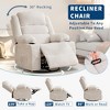 360° Swivel Recliner Chair for Adult, Linen Rocker Chair with 3 Positions/2 Side Pockets/Cup Holders, Manual Nursery Glider Rocking Chair - 3 of 4