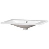 Vynxaria 30"L x 18"W White Resin Vanity Top Bathroom Sink with 3 Faucet Holes - 3 of 4