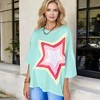 Amaryllis Women's Oversized Star Applique 3/4 Sleeve Top with Layered Contrast Design - 3 of 4