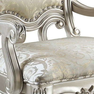 Champagne Floral Fabric Traditional Arm Chair Set