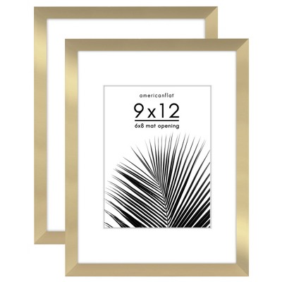Americanflat 2 Pack of Picture Frames with Mat - Plexiglass Cover