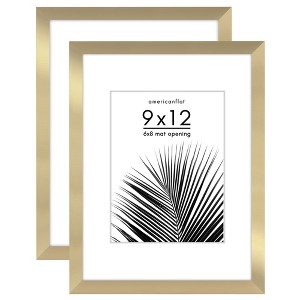 Americanflat 2 Pack of Picture Frames with Mat - Plexiglass Cover - 1 of 4