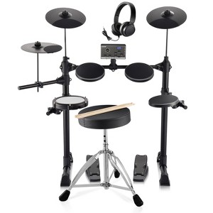 VEVOR Electric Drum Set, 15 Drum Kits & 150 Sounds Electronic Drum Kit, USB MIDI Supported 6.5 in Quiet Mesh Snare Electric Drum Set, Black - 1 of 4