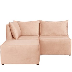 French Seamed Sectional in Velvet Blush Pink - Cloth & Co.