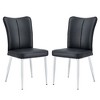 Grungis PU Leather Armless Kitchen Chair Set of 2,Upholstered Dining Chairs with Electroplated Metal Chair Legs for Dining Room,Kitchen - 4 of 4