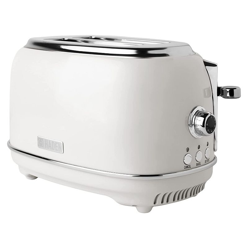 Haden 75018 Heritage 2 Slice Wide Slot Stainless Steel Bread and Bagel Toaster with Removable Crumb Tray and Variable Browning Control, Ivory, 1 of 7