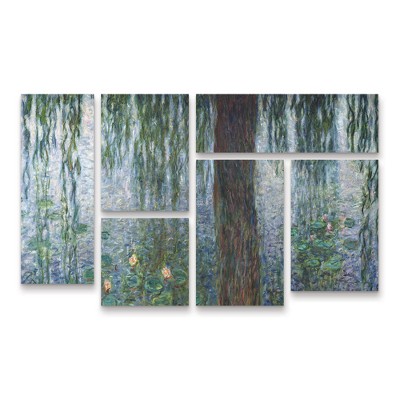 Trademark Fine Art -Claude Monet 'Waterlillies Morning' Canvas Art - 47''x20''