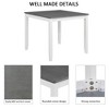FONTOI Modern Wooden Dining Set with Square Table and Upholstered Chairs for Cozy Stylish Home Kitchen and Small Space Dining, White, 34.5"*34.5"*30" - 3 of 4