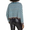 Women's Tinsel Stripe Metallic Crop Holiday Christmas Long Sleeve Sweater - Prima - 2 of 3