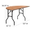 Emma and Oliver 5-Foot Half-Round Wood Folding Banquet Table - Event & Catering Table - 4 of 4