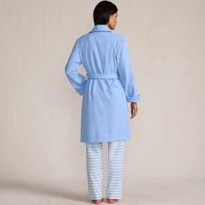 Lands' End Women's Cotton Terry Knee Length Spa Bath Robe - 1 of 4