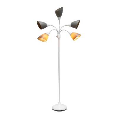 Whimsical White 67" Adjustable Multi-Head Arc Floor Lamp for Kids