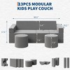 Jojoka Kids Modular Play Couch, 13-Piece Convertible Sofa Set for Playroom, Toddler Foam Sofa with Washable Covers - 2 of 4