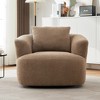 360° Swivel Barrel Accent Chair with Throw Pillow, Upholstered Boucle Armchair for Living Room, Bedroom, Office or Hotel - ModernLuxe - 2 of 4