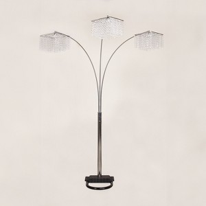 1pc Modern Classic Luxury Sleek Multi-head Floor Arc Lamp Crystal-like Accents Drape Living Room Curve Lamp - 1 of 4