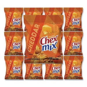 Chex Mix Snacks, Cheddar Cheese, 3.75 oz Bag, 8/Carton - 1 of 4