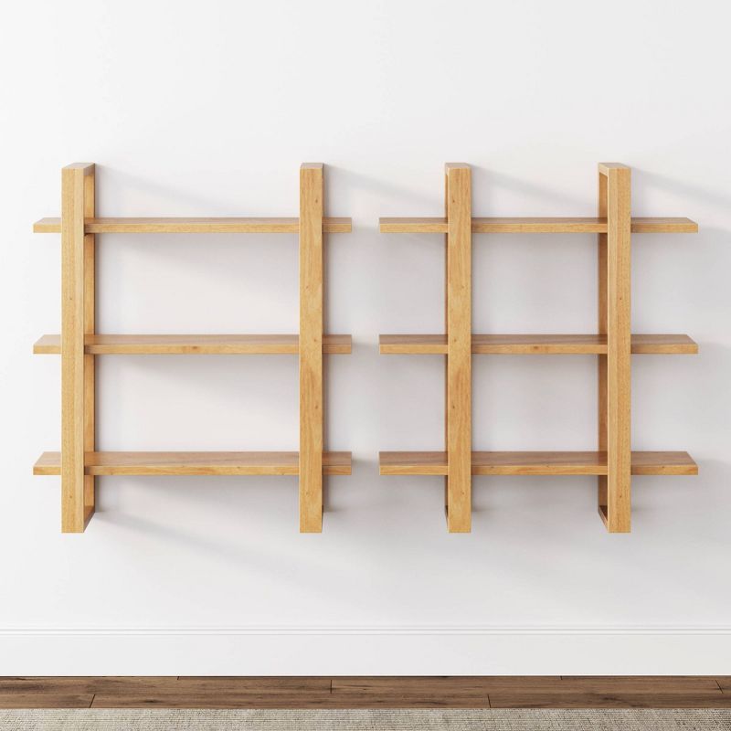 32" Solid Wood Adjustable Floating Wall Shelf - Nathan James, 4 of 6