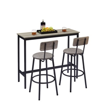 NicBex 3-Piece Bar Table Set for 2 Modern Counter Height Table and 2 Upholstered Bar Stools for Dining Room
