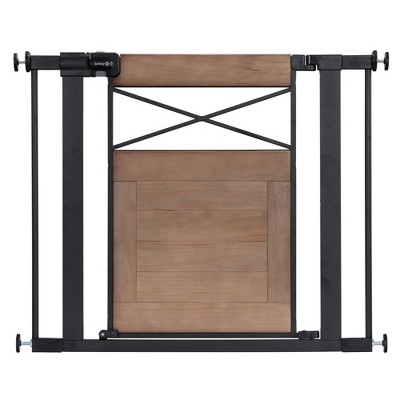 Tramull Easy Install Modern Farmhouse Baby Gate (Rustic)