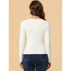 Allegra K Women's Solid Color Ruched Front Scoop Neck Long Sleeve Basic Tops - 4 of 4