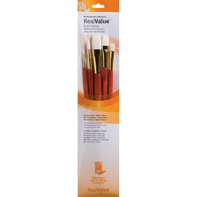 Synthetic White Taklon Real Value Brush Set-5/Pkg