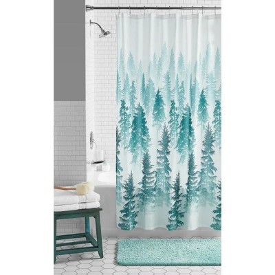 LunaLulinlk Treeline Fabric Shower Curtain, 72" x 72"
