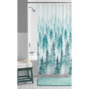 LunaLulinlk Treeline Fabric Shower Curtain, 72" x 72" - 1 of 4