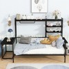 Twin Metal Daybed featuring a Detachable Desk, Metal Grid Base, Storage Shelves, and Clothing Rack - 2 of 4