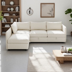 98.5" L-Shaped Modular Sectional Sofa with Storage Seat - 1 of 4