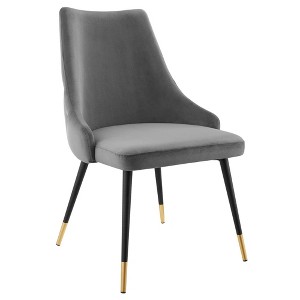 Modway Adorn Tufted Performance Velvet Accent Dining Side Chair, Gray - 1 of 4