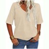 Imily Bela Women's Casual V Neck Half Sleeve Oversized T Shirt Solid Color Basic Top - 2 of 4